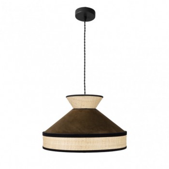 Distribuidor - Lâmpadas Diversas | Colgantes Moderno | COLGANTE FABRIZIO 1XE27 NATURAL/MARRON REGX40X40 CM Ref: 179994002
